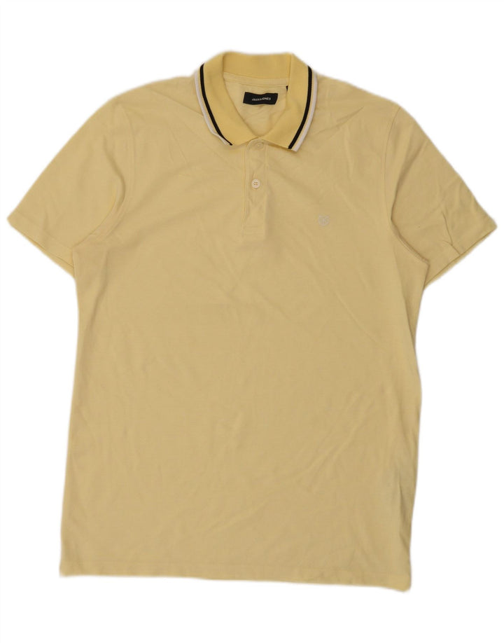 Ανδρικό μπλουζάκι πόλο Jack & Jones, μεσαίο κίτρινο βαμβακερό