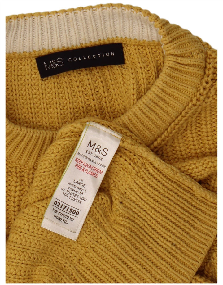Marks & Spencer Γυναικείο πουλόβερ με λαιμόκοψη UK 16 Large Yellow