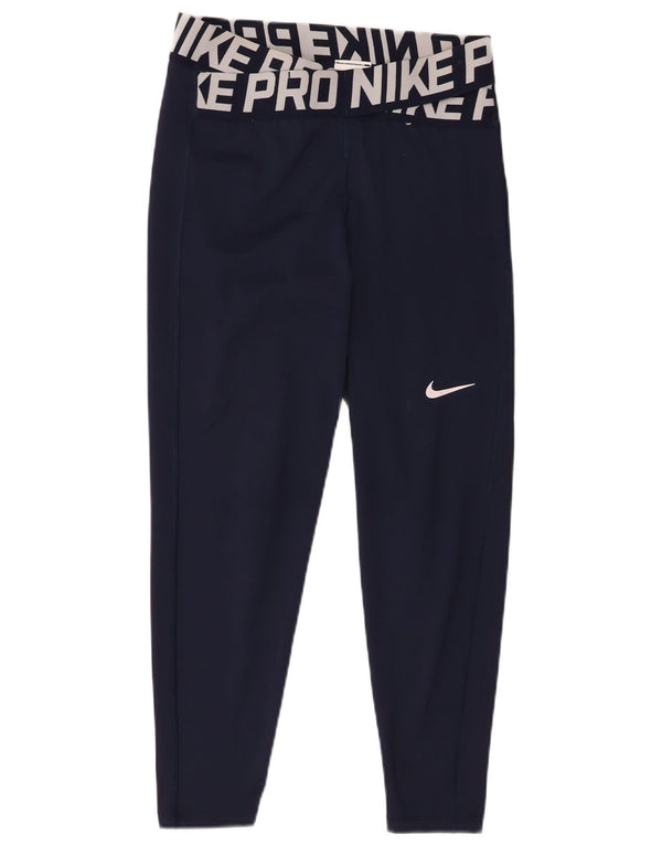 Γυναικείο κολάν Nike Dri Fit Graphic UK 14 Medium Navy Blue Polyester