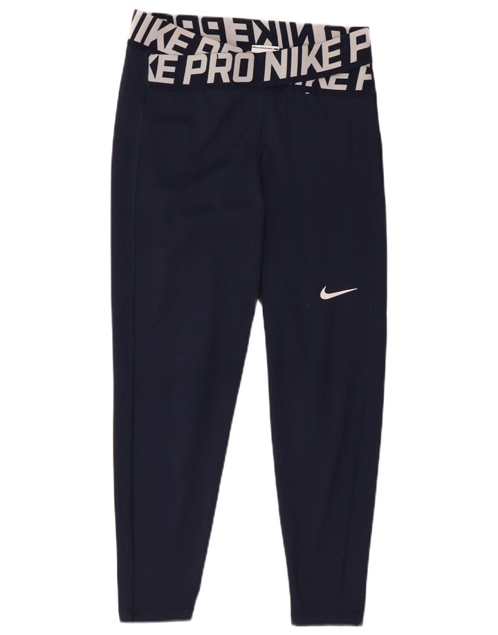 Γυναικείο κολάν Nike Dri Fit Graphic UK 14 Medium Navy Blue Polyester