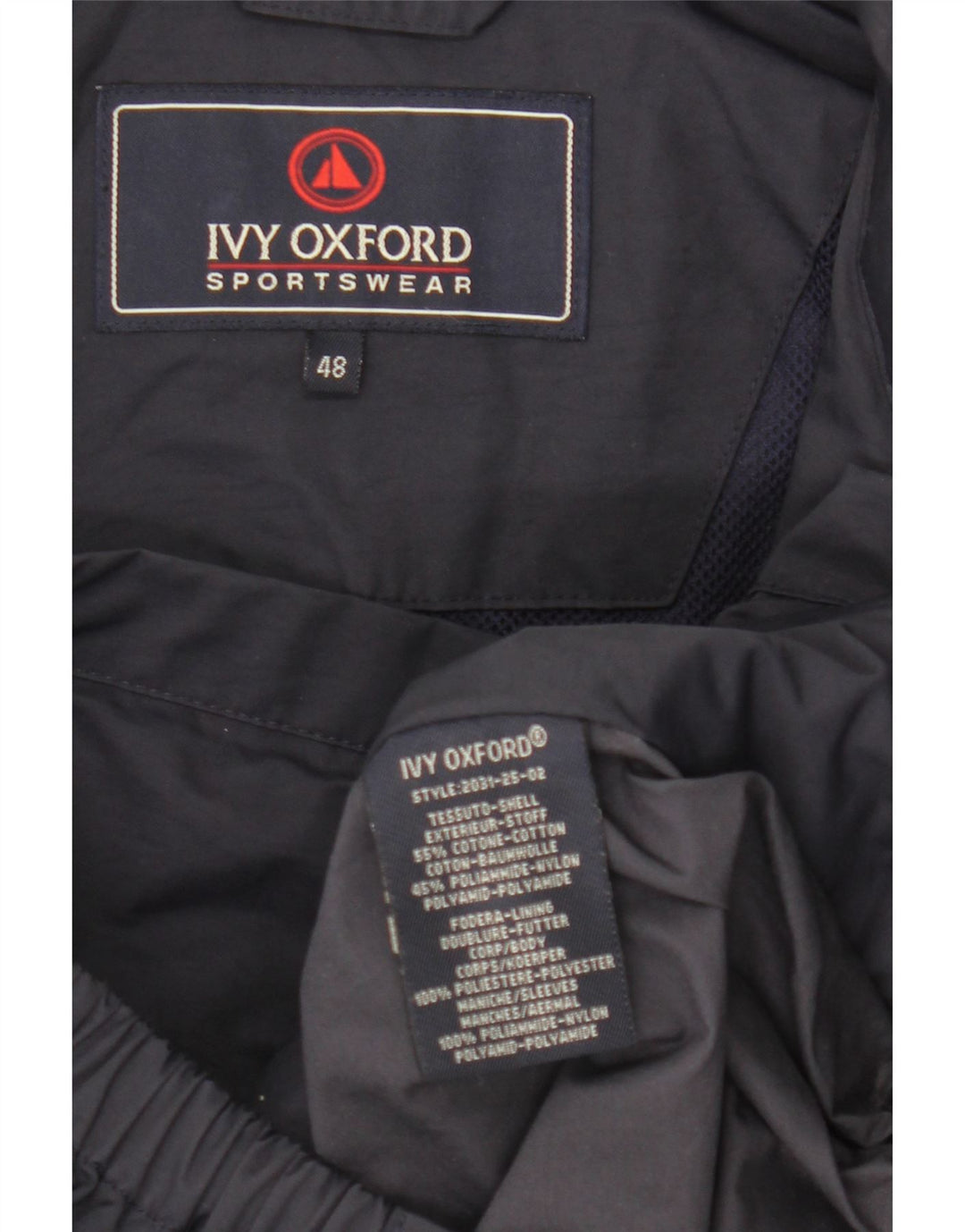 Ivy Oxford Ανδρικό μπουφάν με κουκούλα Bomber IT 48 Medium Navy Blue Cotton