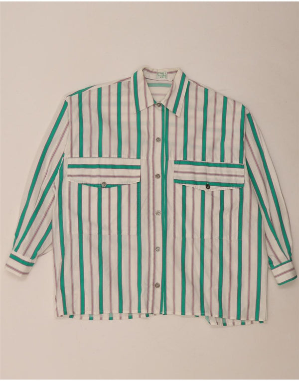 Γυναικείο πουκάμισο Benetton UK 18 XL Λευκό ριγέ