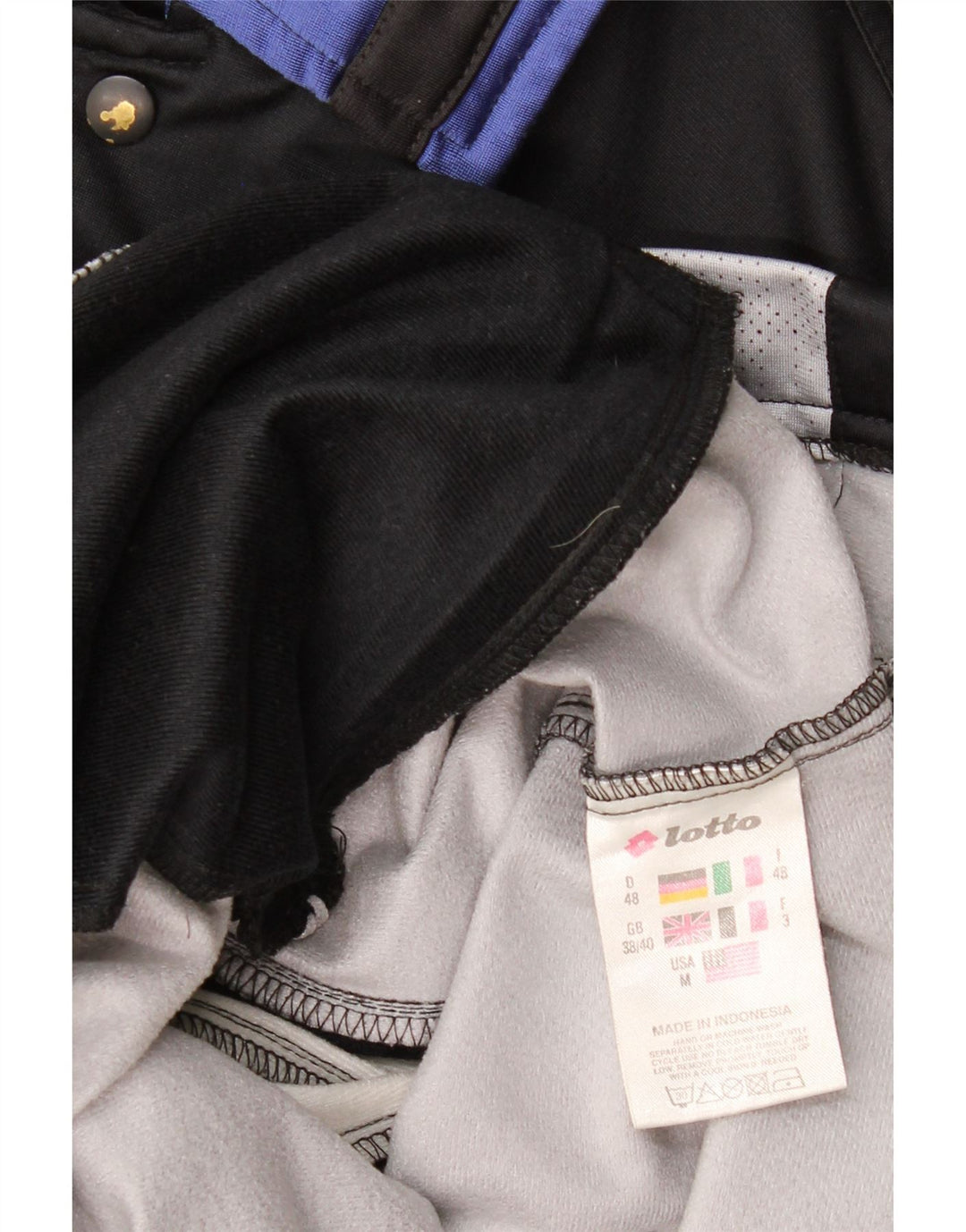 LOTTO Mens Tracksuit Top Jacket UK 38/40 Medium Black Colourblock Vintage Lotto and Second-Hand Lotto from Messina Hembry 