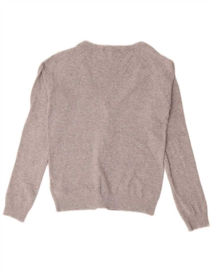 Zara Γυναικεία Ζακέτα UK 10 Small Grey Cotton