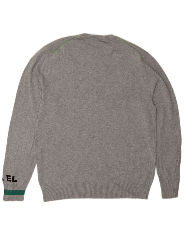 Ανδρικό πουλόβερ DIESEL Graphic Crew Neck Jumper μεγάλο γκρι βαμβακερό