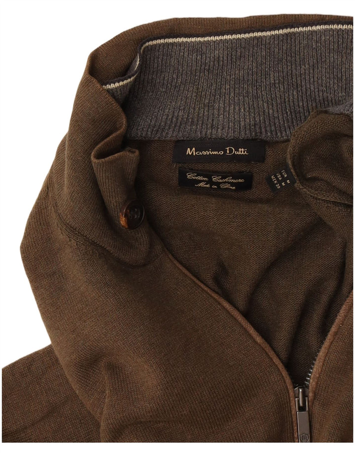 Ανδρικό πουλόβερ Massimo Dutti με φερμουάρ, μεσαίο χακί