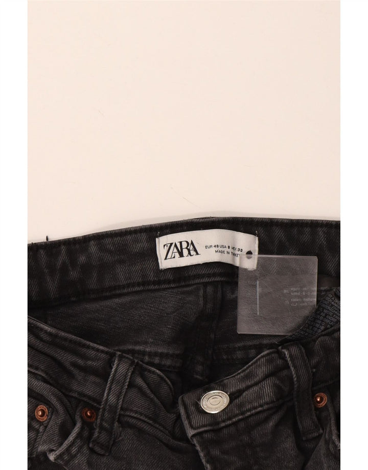 Zara Γυναικείο Straight Jeans EU 40 Medium W30 L26 Γκρι βαμβακερό
