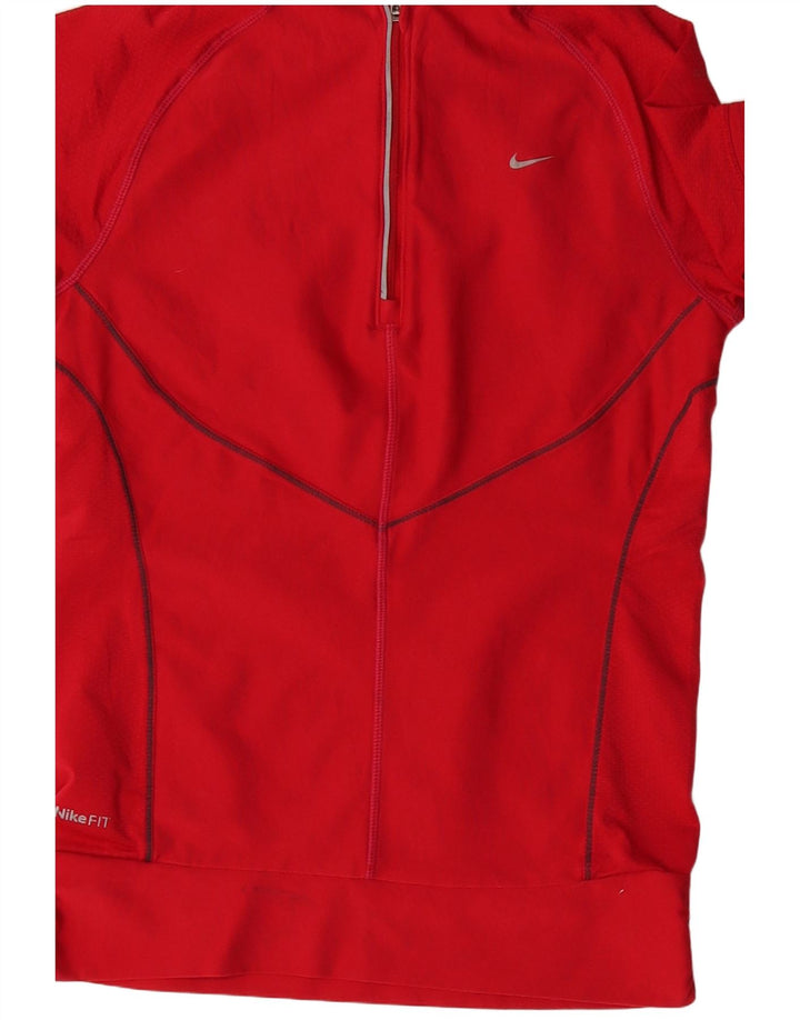 Γυναικεία φόρμα Nike Fit Dry κοντό μανίκι πουλόβερ στοπ UK 4/6 Small Red