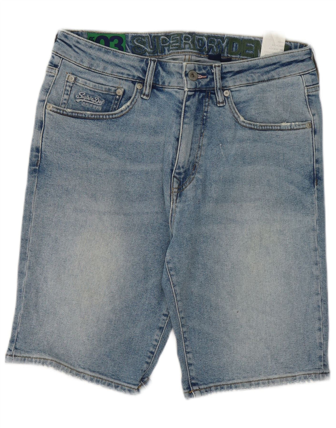 Ανδρικό τζιν σορτς Superdry W32 μεσαίο μπλε βαμβακερό