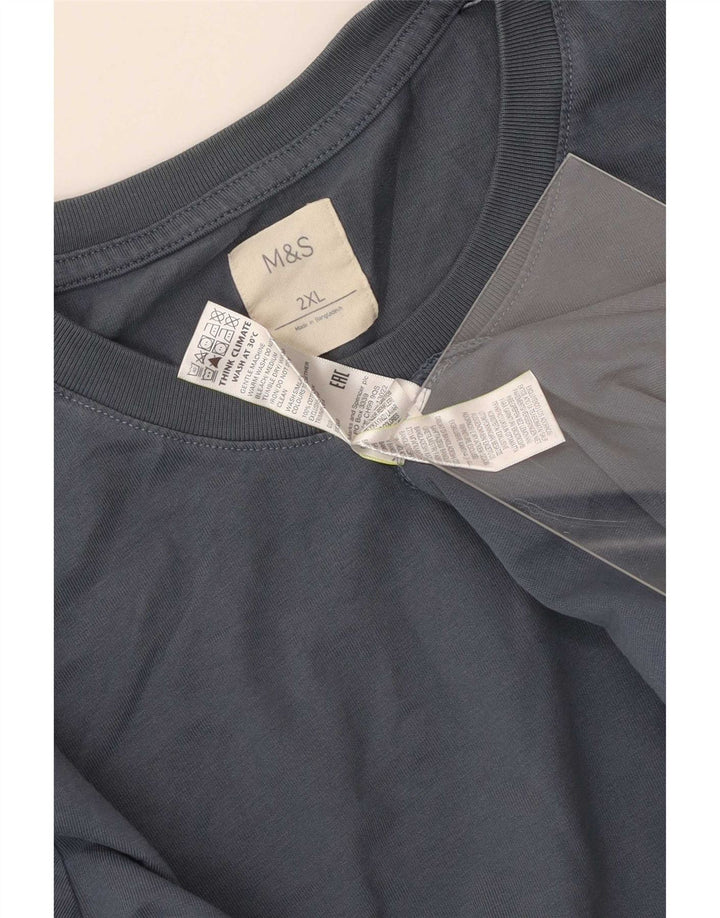 Marks & Spencer Ανδρικό τοπ μακρυμάνικο 2XL μπλε βαμβακερό