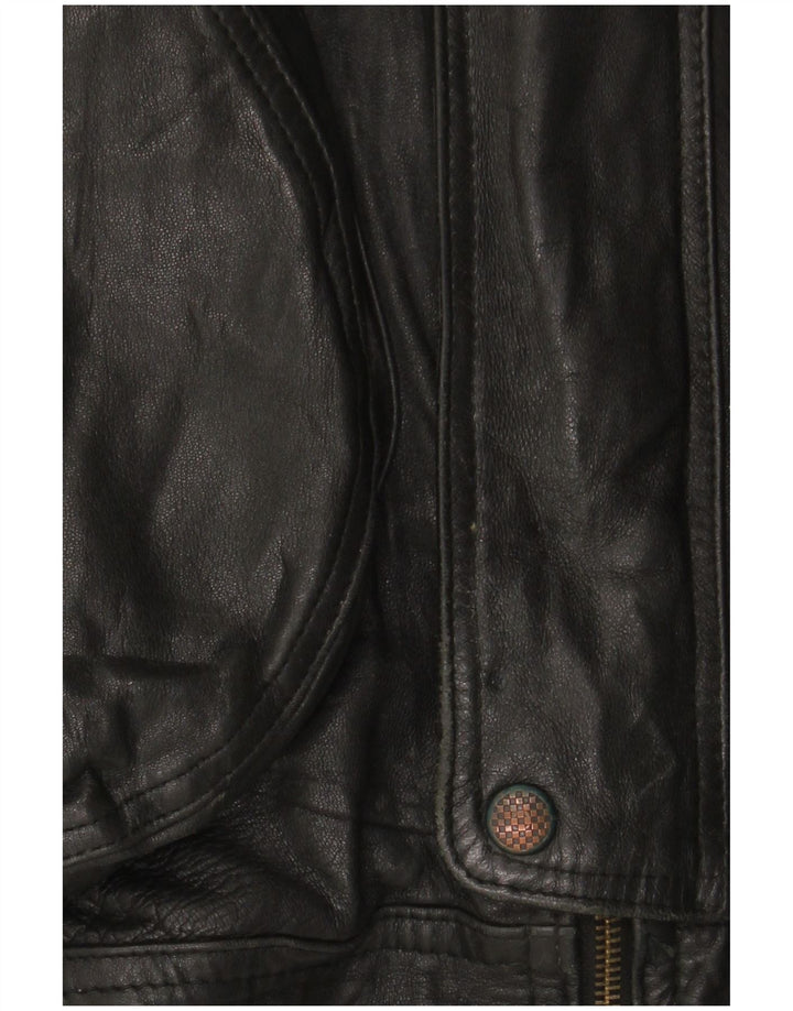 Vintage Ανδρικό Δερμάτινο Μπουφάν UK 42 XL Μαύρο Δερμάτινο
