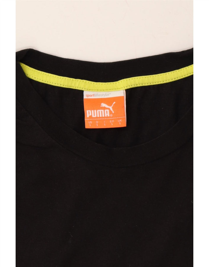 PUMA Mens Graphic T-Shirt Top Large Black Cotton Vintage Puma and Second-Hand Puma from Messina Hembry 