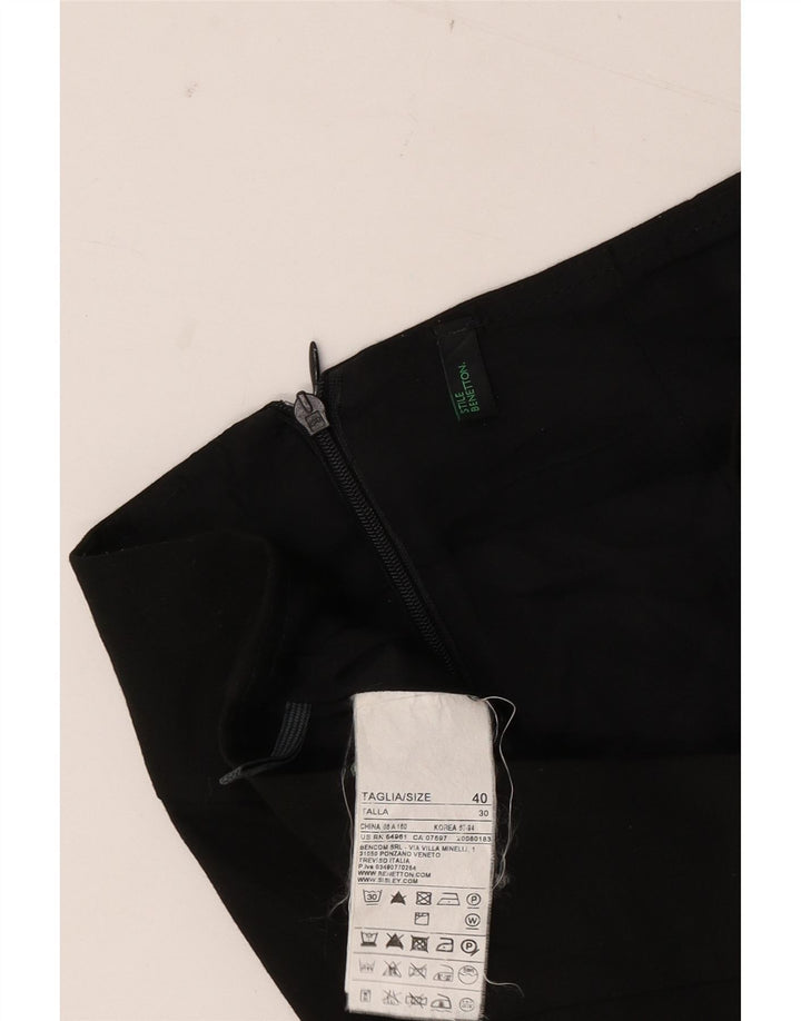 Benetton Γυναικεία Pencil Φούστα IT 40 Small W30 Black Polyester