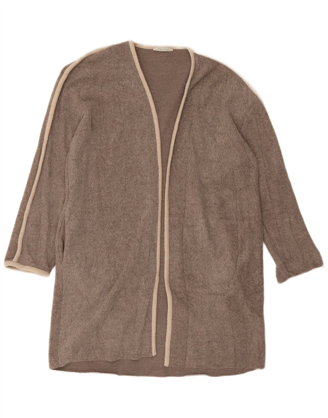 Zara Γυναικείο πουλόβερ ανοιχτό Longline ανοιχτό UK 10 Small Brown