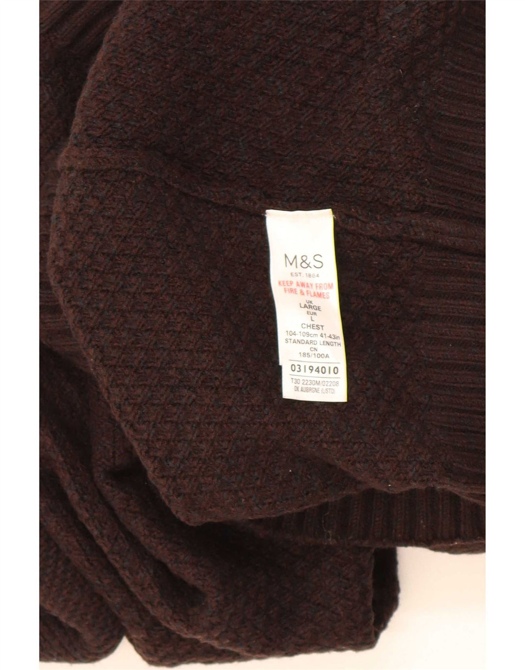 Ανδρικό πουλόβερ ζακέτα Marks & Spencer Μεγάλο Καφέ Ακρυλικό