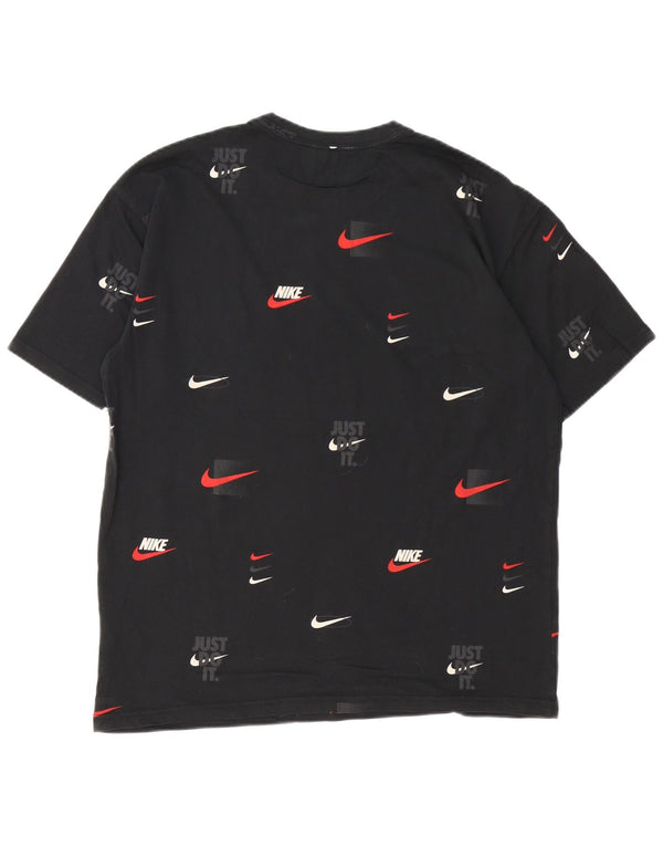 Ανδρικό γραφικό μπλουζάκι Nike με χαλαρή εφαρμογή, μεσαίο μαύρο βαμβακερό