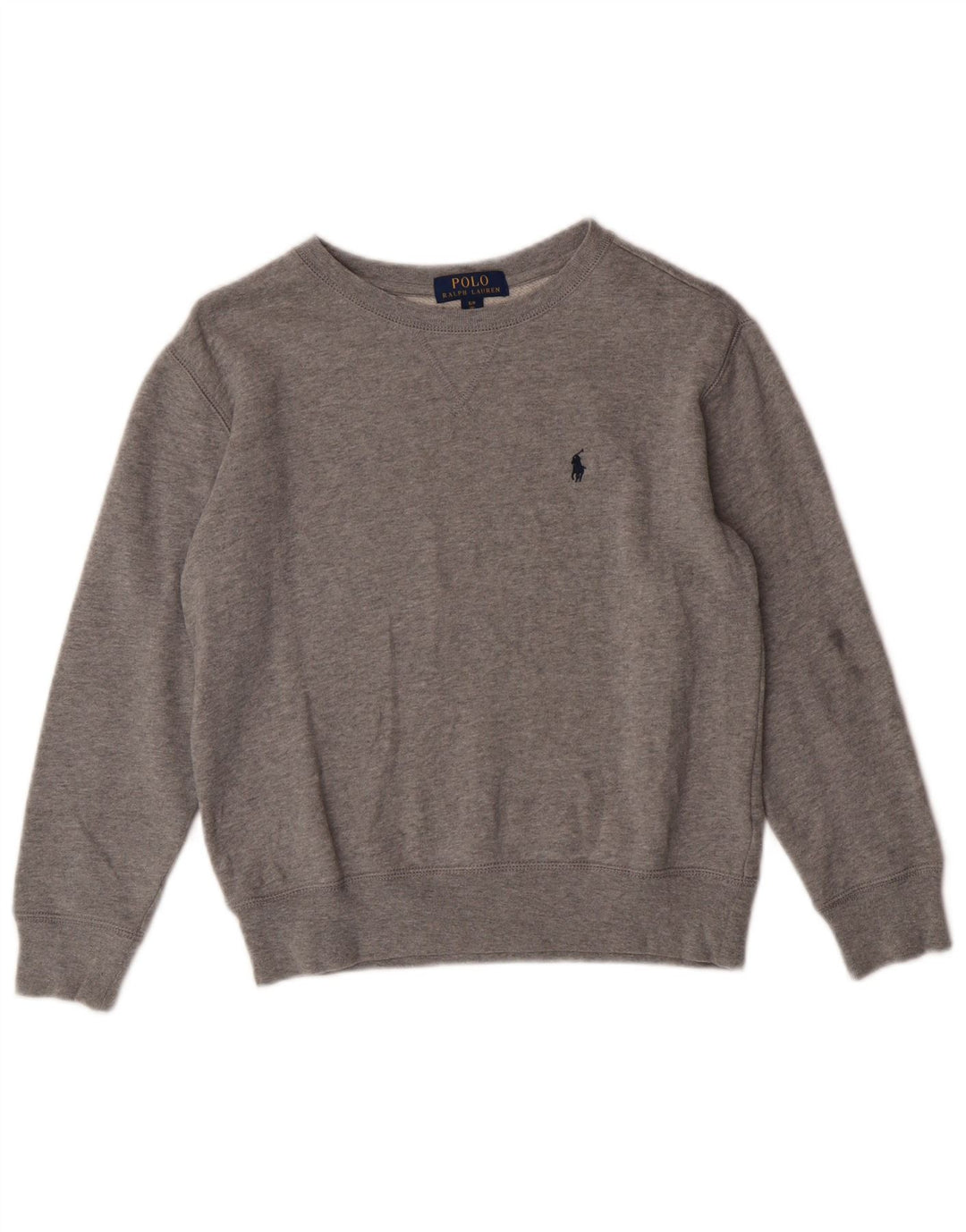 Polo Ralph Lauren Boys Sweatshirt Jumper 7-8 ετών Μικρό γκρι βαμβακερό