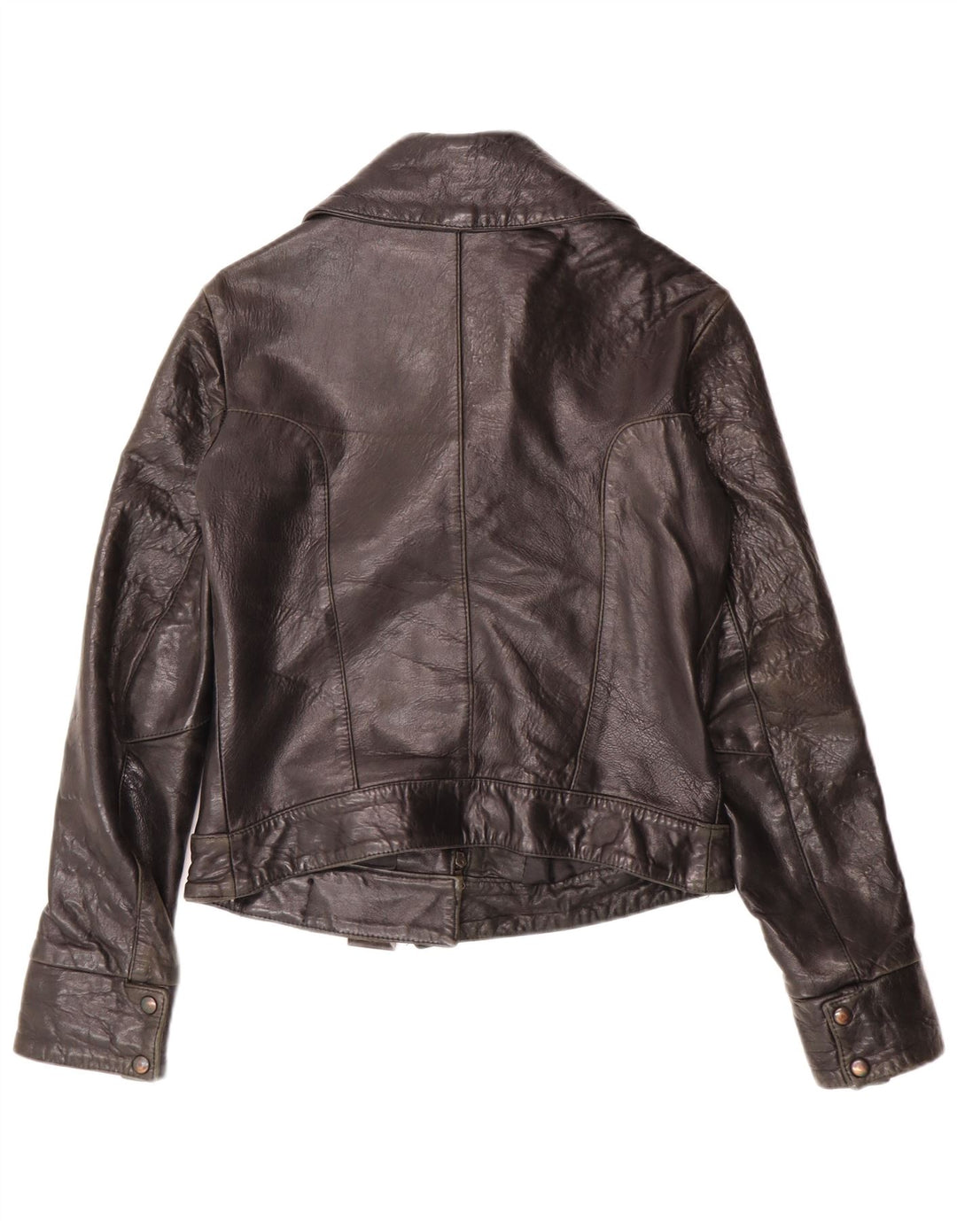 Vintage Γυναικείο Δερμάτινο Μπουφάν IT 44 Medium Black Leather Biker