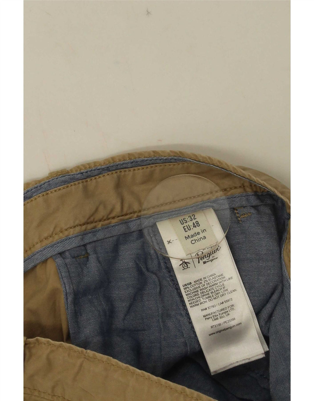 Ανδρικό σορτς Chino Penguin EU 48 Medium W32 Μπεζ βαμβακερό