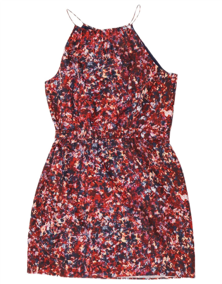 Dkny Γυναικείο Abstract Pattern Αμάνικο φόρεμα UK 14 μεγάλο κόκκινο