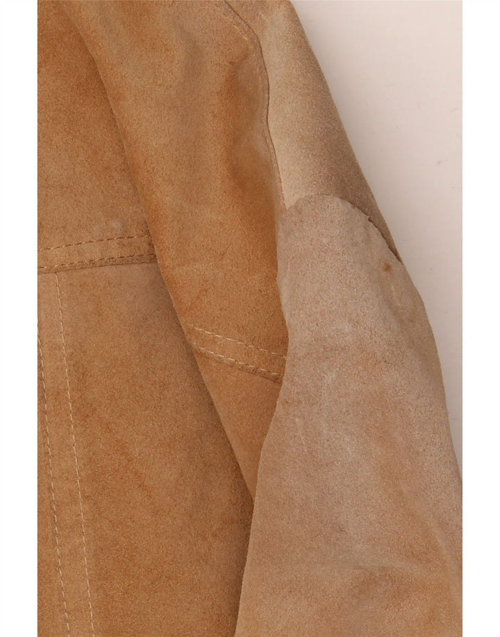 Barone Γυναικείο Suede Jacket UK 10 Small Beige Leather