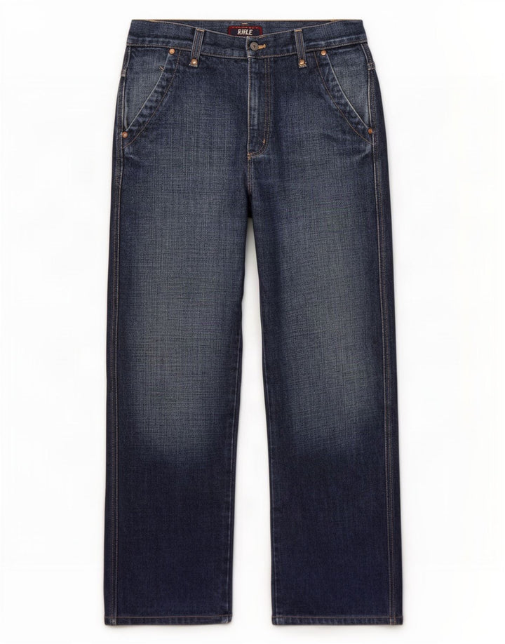 Rifle Ανδρικό ίσιο τζιν W34 L31 Navy Blue Cotton