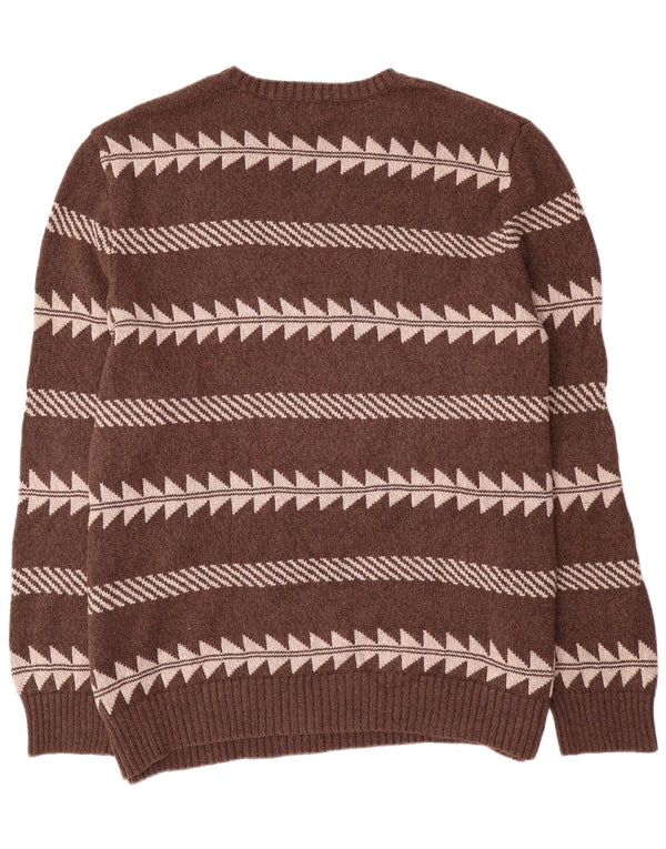 Eddie Bauer Ανδρικό πουλόβερ με λαιμόκοψη ψηλό πλήρωμα 4XL καφέ γεωμετρικό βαμβακερό