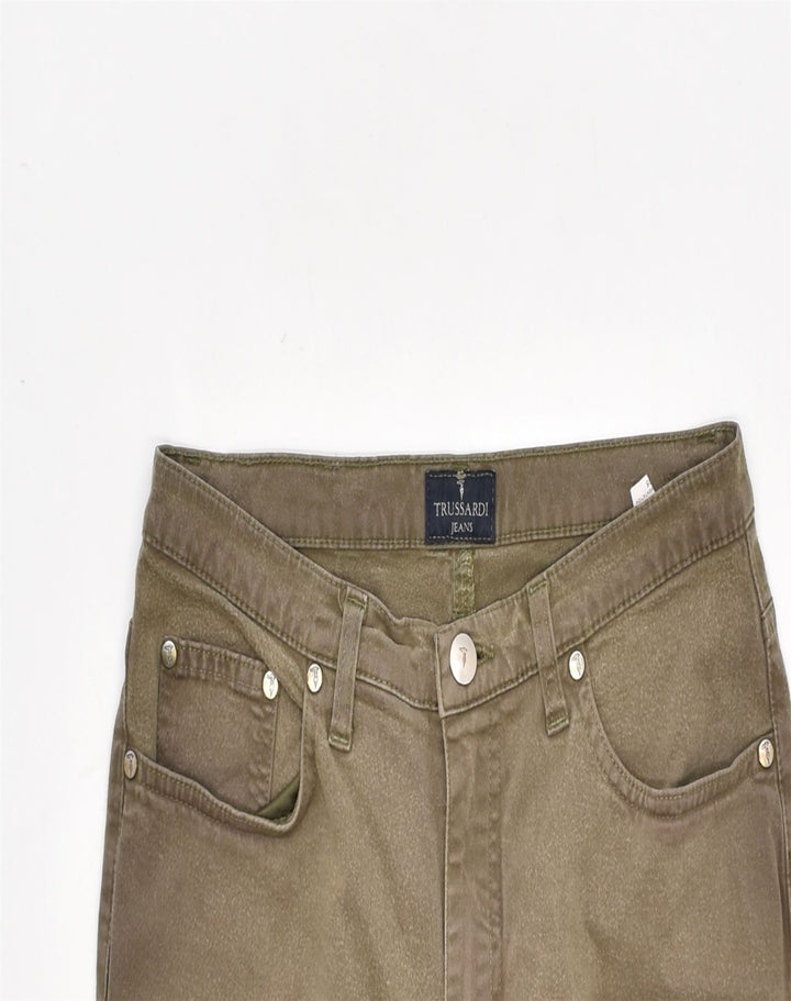 TRUSSARDI JEANS Womens Straight Casual Trousers W28 L30  Brown Cotton | Vintage | Thrift | Second-Hand | Used Clothing | Messina Hembry 