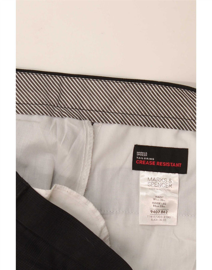 Marks & Spencer Ανδρικό ίσιο παντελόνι W36 L33 Μαύρο πολυεστέρα
