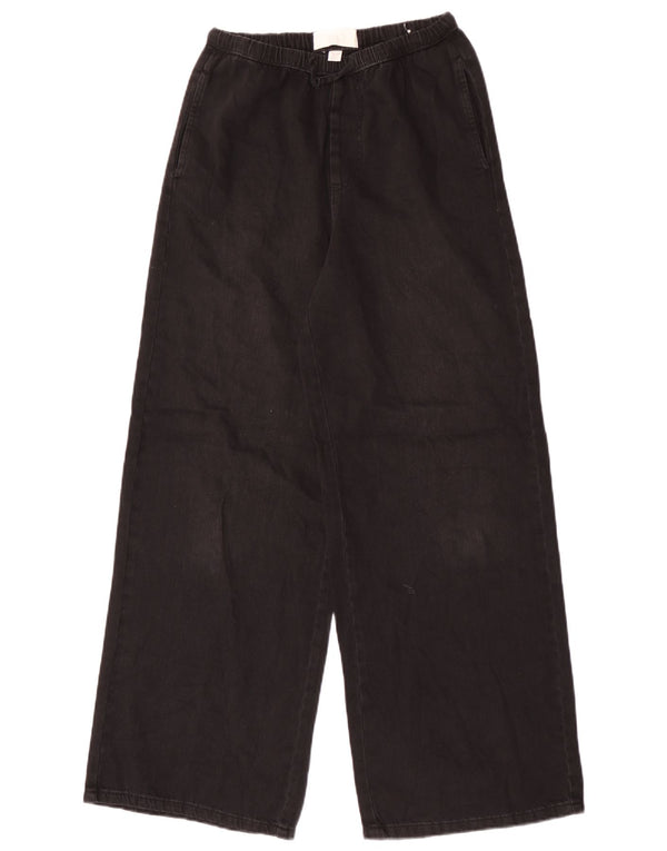 Zara Girls Wide Leg Jeans 13-14 ετών W28 L29 Μαύρο βαμβακερό