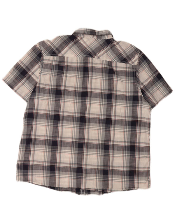 Ανδρικό κοντομάνικο πουκάμισο WEIRD FISH 2XL Navy Blue Check Cotton