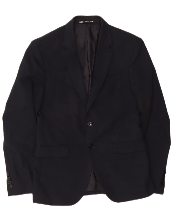 Zara Ανδρικό σακάκι μπλέιζερ με 2 κουμπιά EU 46 Small Navy Blue Polyester