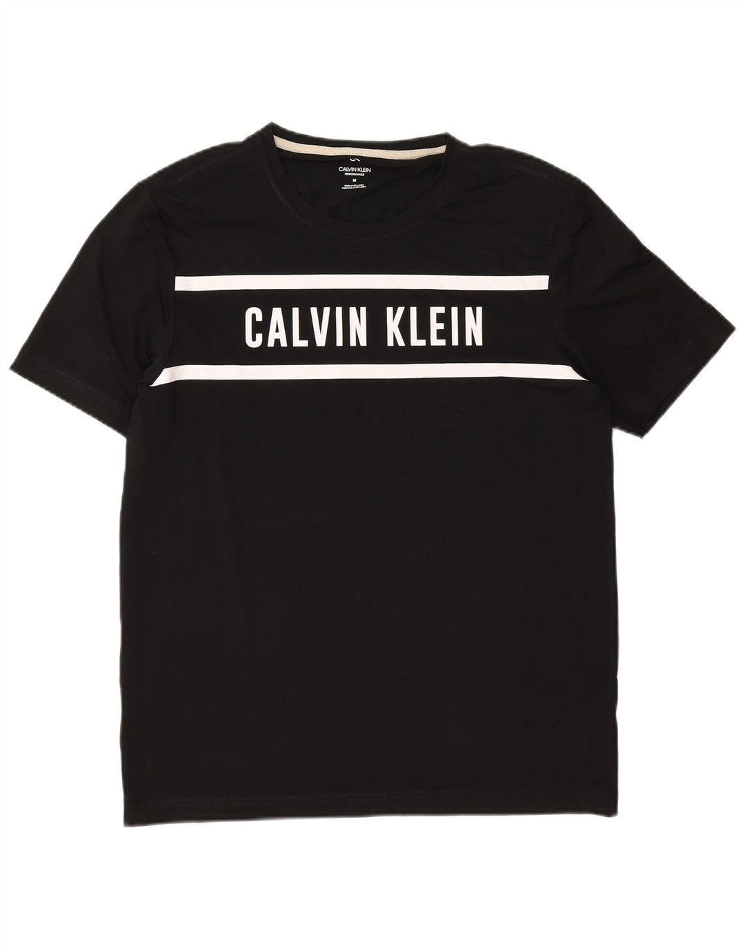 Ανδρικό γραφικό T-Shirt Calvin Klein Top Medium Black Colourblock Πολυεστέρας