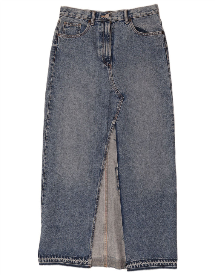 Zara Γυναικεία Maxi Τζιν Φούστα Μεσαία W28 Μπλε Βαμβακερή