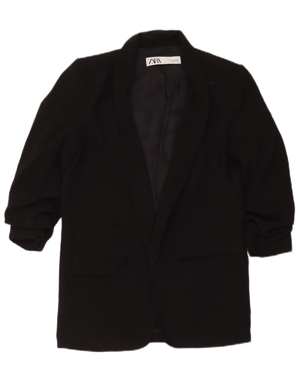 Zara Γυναικείο Open Blazer Jacket UK 10 Small Black