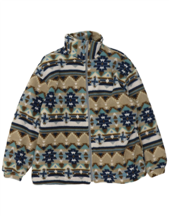 Vintage Ανδρικό Fleece Jacket UK 40 Μεγάλο Πολύχρωμο Γεωμετρικό