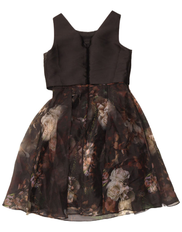 Coast Γυναικείο Αμάνικο Φόρεμα A-Line UK 12 Medium Black Floral Polyester