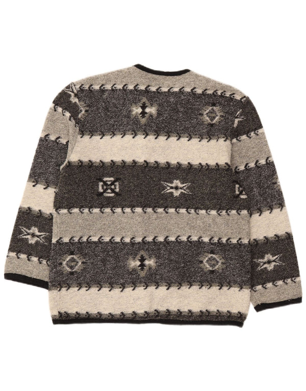 Vintage γυναικεία ζακέτα πουλόβερ UK 16 Large Grey Fair Isle