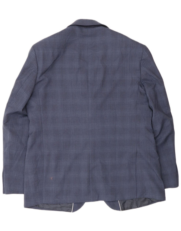 Pierre Cardin Ανδρικό σακάκι με 2 κουμπιά σακάκι IT 56 3XL Navy Blue Check Wool