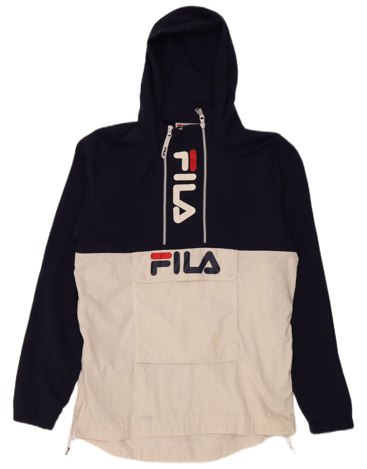 Fila Ανδρικό μπουφάν βροχής με κουκούλα πουλόβερ UK 36 Small Navy Blue Colourblock