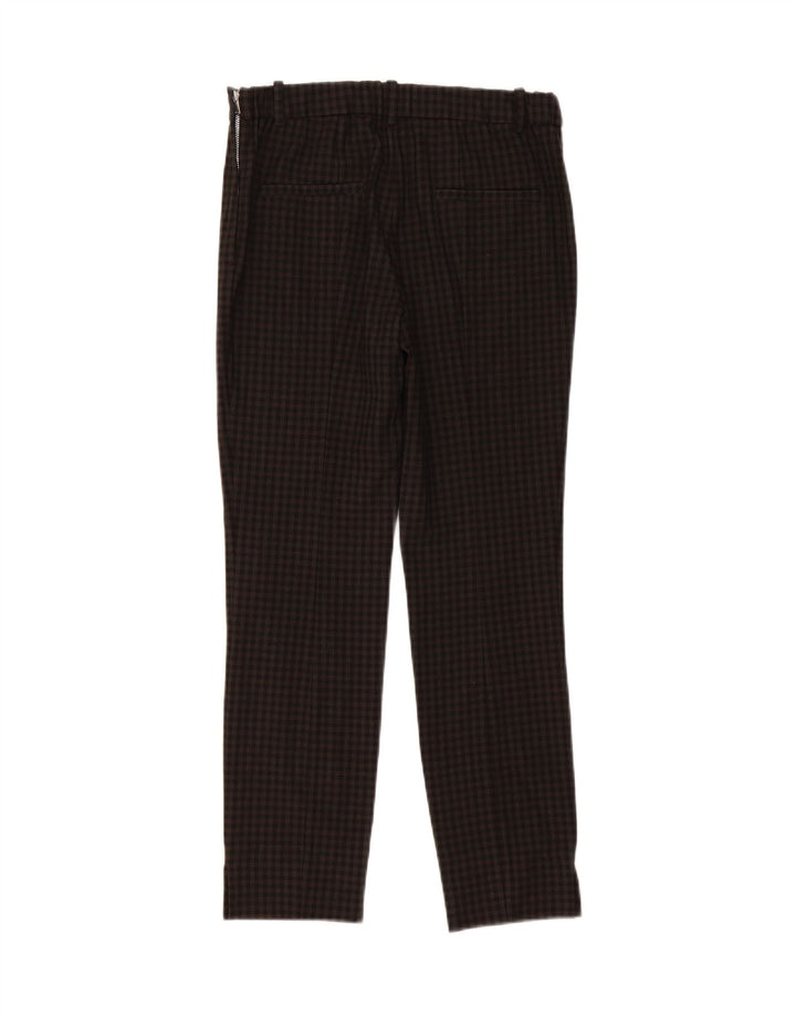 Zara Γυναικείο Slim Casual Παντελόνι Μεσαίο W28 L28 Γκρι Gingham
