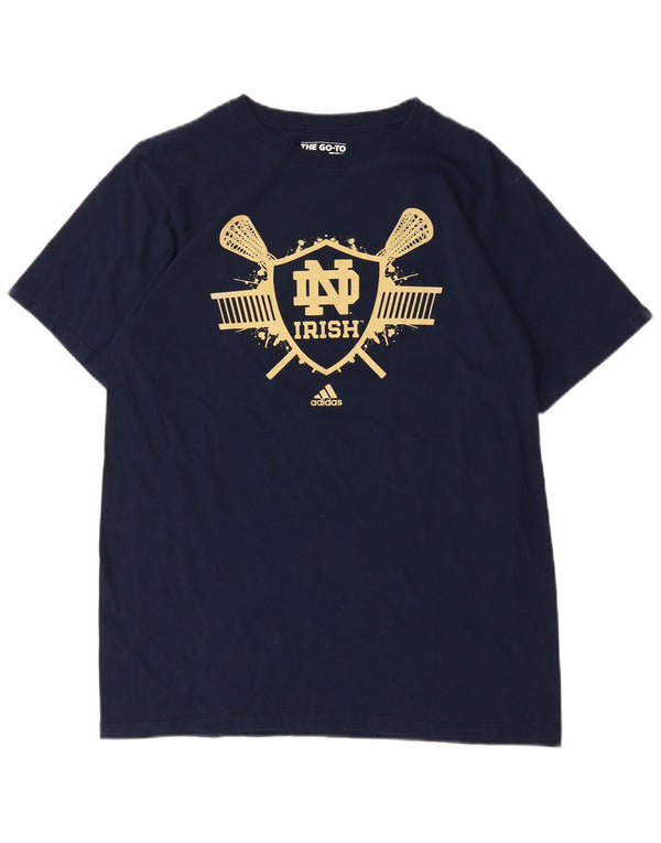 Adidas Ανδρική Notre Dame Fighting Ιρλανδική γραφική μπλούζα Top Large Navy Blue