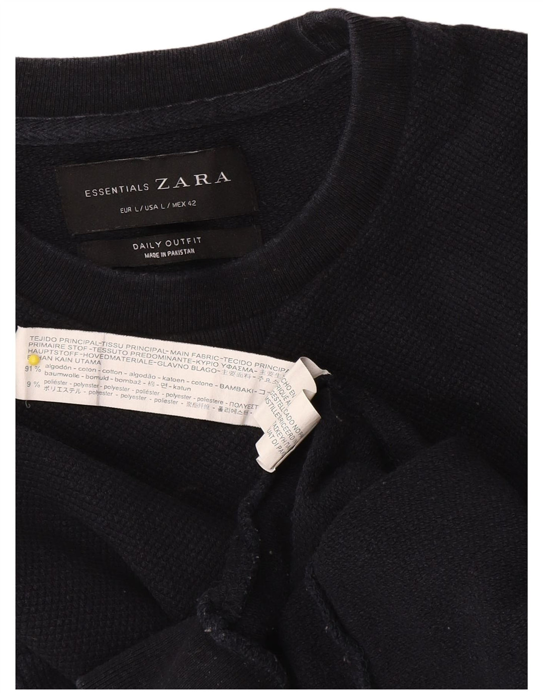 Zara Ανδρικό Φούτερ Jumper Μεγάλο Ναυτικό Βαμβακερό
