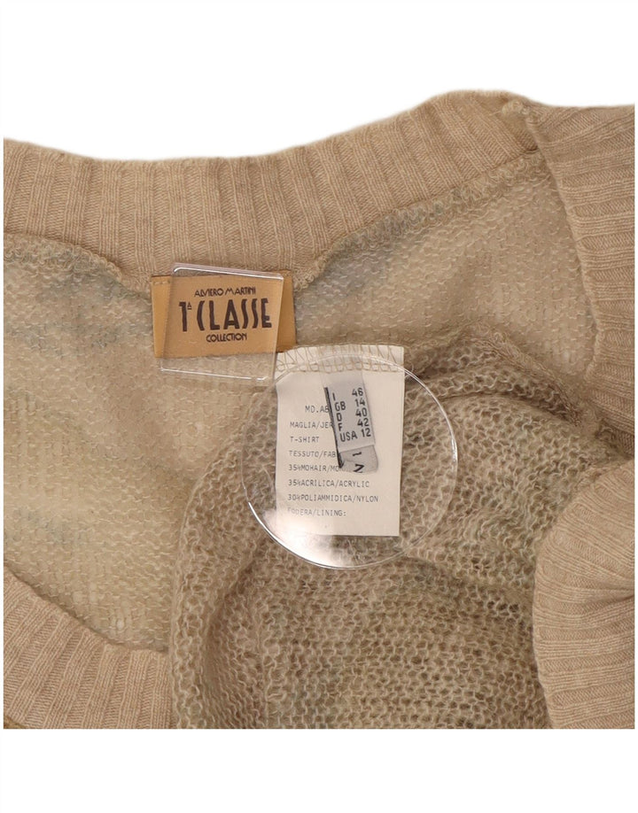 ALVIERO MARTINI Γυναικείο πουλόβερ με λαιμόκαυστο UK 14 Medium Beige