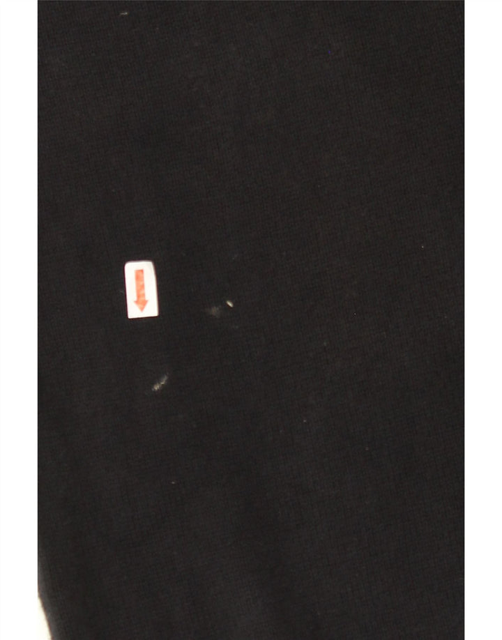 MARKS & SPENCER Mens Regular Fit V-Neck Jumper Sweater Medium Black Cotton Vintage Marks & Spencer and Second-Hand Marks & Spencer from Messina Hembry 
