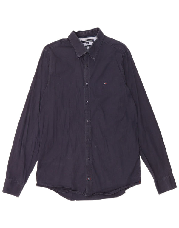Ανδρικό πουκάμισο Tommy Hilfiger Slim Fit Large Navy Blue από βαμβάκι
