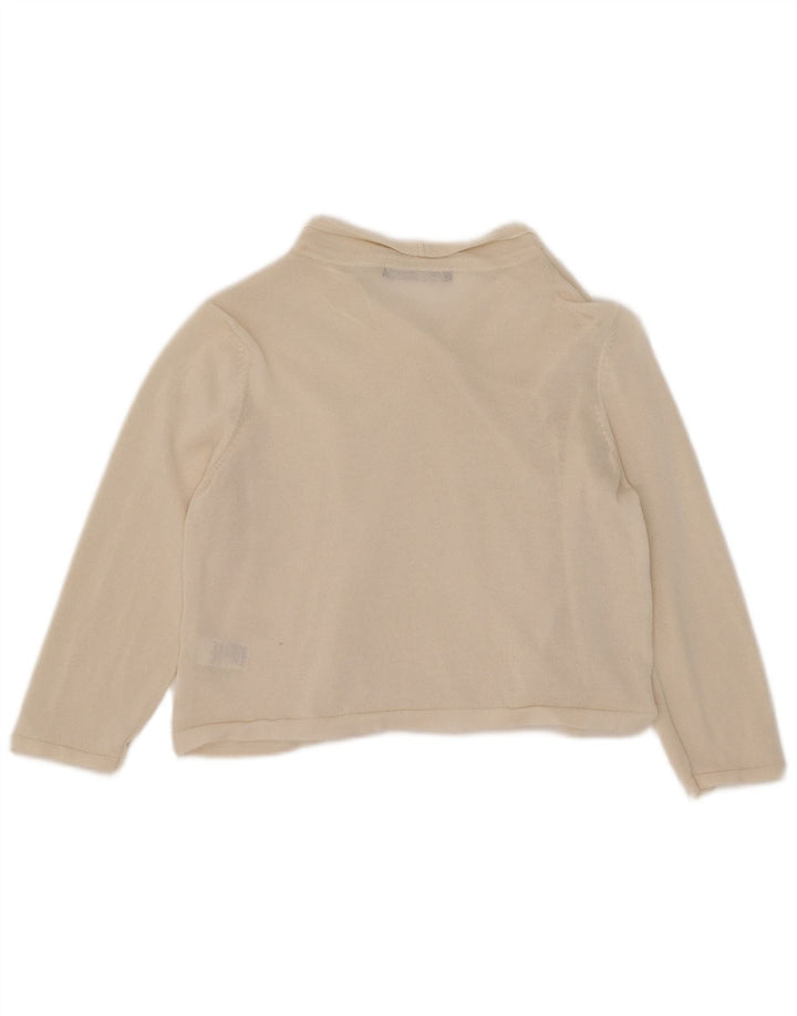 Marks & Spencer Γυναικείο πουλόβερ ζακέτα με 3/4 μανίκια UK 12 Medium Off White