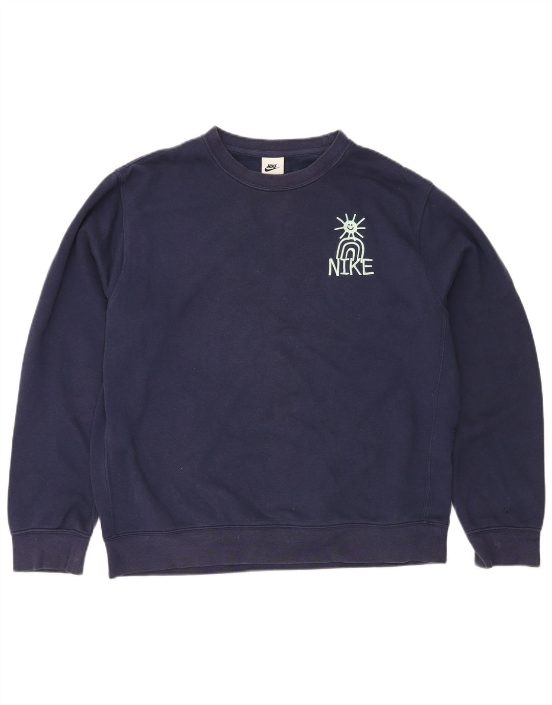 Ανδρικό γραφικό φούτερ Nike Jumper, μεσαίο μπλε βαμβακερό
