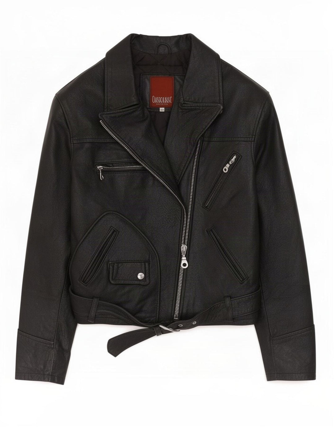 Vintage Γυναικείο Δερμάτινο Μπουφάν Biker IT 44 Μεσαίο Μαύρο