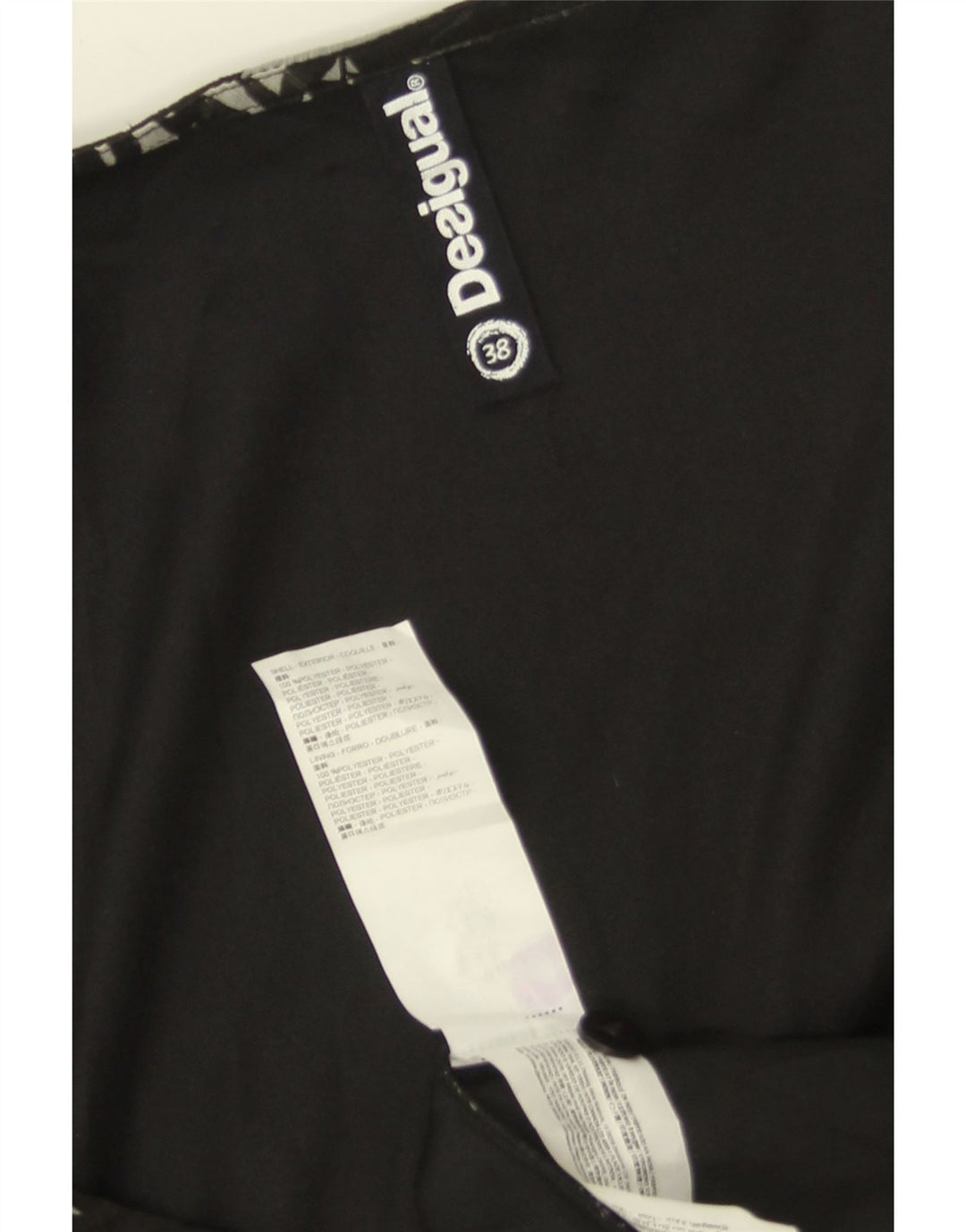 DESIGUAL Γυναικείο αμάνικο φόρεμα με περιτύλιγμα EU 38 Μεσαίο μαύρο φλοράλ πολυεστέρας